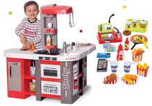 Bucătărie pentru copii seturi - Set bucătărie electronică de jucărie Tefal Studio 360° XXL Bubble Smoby de culoarea morcovului și stand de înghețată cu vafe_37