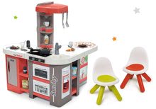 Bucătărie pentru copii seturi - Set bucătărie electronică de jucărie Tefal Studio 360° XXL Bubble Smoby de culoarea morcovului cu scăunel Kid măsliniu și coral_47