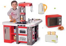 Bucătărie pentru copii seturi - Set bucătărie electronică de jucărie Tefal Studio 360° XXL Bubble Smoby de culoarea morcovului și microunde electronic cu mixer și fierbător de apă_51