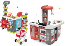 Bucătărie pentru copii seturi - Set bucătărie electronică de jucărie Tefal Studio 360° XXL Bubble Smoby de culoarea morcovului și magazin cu marfă mixtă Maxi Market cu frigider_37