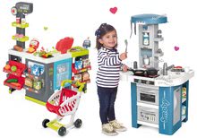 Kuhinje za otroke kompleti - Komplet kuhinja s tehnično opremo Tech Edition Smoby elektronska s supermarketom Maxi Market in hladilnikom_17