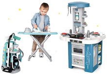 Kuchyňky pro děti sety - Set kuchyňka s technickým vybavením Tech Edition Smoby elektronická s úklidovým vozíkem a žehlicím prknem_27