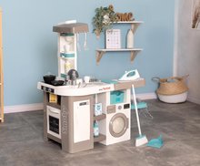 Elektronikus játékkonyhák - Játékkonyha elektronikus mosógéppel és vasalódeszkával Tefal Cleaning Kitchen 360° Smoby hanggal és funkcionális készülékekkel 36 kiegészítő 100 cm magas/51 cm pult_2