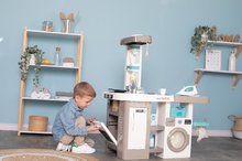 Elektronikus játékkonyhák - Játékkonyha elektronikus mosógéppel és vasalódeszkával Tefal Cleaning Kitchen 360° Smoby hanggal és funkcionális készülékekkel 36 kiegészítő 100 cm magas/51 cm pult_3