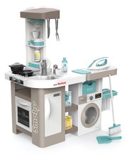 Elektronikus játékkonyhák - Játékkonyha elektronikus mosógéppel és vasalódeszkával Tefal Cleaning Kitchen 360° Smoby hanggal és funkcionális készülékekkel 36 kiegészítő 100 cm magas/51 cm pult_10