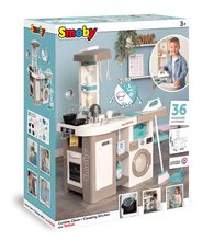 Kuhinje za otroke kompleti - Komplet elektronska kuhinja s pralnim strojem in likalno desko Tefal Cleaning Kitchen 360° Smoby in lesena magnetna tabla z 2 stolčkoma KidChair_46