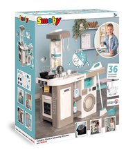 Elektronikus játékkonyhák - Játékkonyha elektronikus mosógéppel és vasalódeszkával Tefal Cleaning Kitchen 360° Smoby hanggal és funkcionális készülékekkel 36 kiegészítő 100 cm magas/51 cm pult_12