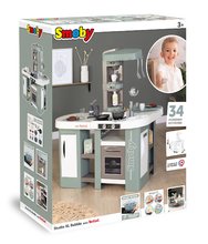 Kuchyňky pro děti sety - Set kuchyňka elektronická s bublaním Tefal Studio Kitchen XL Bubble 360 ° a jídelní židle Smoby s autosedačkou a houpačkou s 32 cm panenkou_20