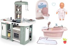 Kuchyňky pro děti sety - Set kuchyňka elektronická s bubláním Tefal Studio Kitchen XL Bubble 360° a záchod a koupelna Smoby s vaničkou se světlem a 32 cm panenkou_44