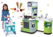 Kuhinje za otroke kompleti - Komplet kuhinja CookMaster Verte Smoby z ledom in voziček s sladoledom Frozen_14