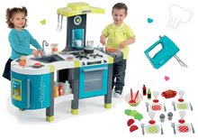 Kuhinje za otroke kompleti - Komplet kuhinja Tefal French Touch Smoby z ledom in kavnim avtomatom, ročni mešalnik Tefal in skleda s solato_24