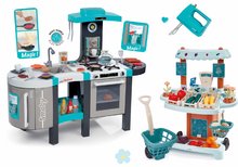 Set kuchyňka Tefal French Touch Smoby s ledem a kávovarem a zeleninový stánek s ručním mixérem Tefal
