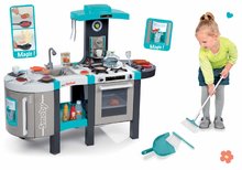 Set bucătărie de jucărie Tefal French Touch Smoby cu gheaţă, aparat de cafea şi ustensile de curăţenie