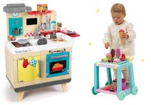 Kuchynky pre deti sety - Set drevená kuchynka Wood Cook Smoby s kávovarom a vozík so zmrzlinou Délices_12