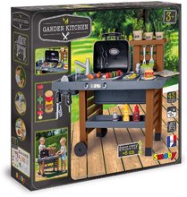 Kućice s namještajem - Set domček Priateľov ekologický v prírodných farbách s posedením Friends Evo Playhouse Green Smoby rozšíriteľný pri záhradnom grille SM810205-7_55