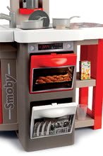Obyčejné kuchyňky - Set kuchyňka skládací Tefal Opencook Smoby červená s kávovarem a chladničkou a mikrovlnka a vaflovač se spotřebiči a vaflemi_2