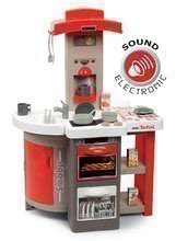 Spielküchensets - Set Klappküche Elektro Tefal Opencook Smoby rot mit Kaffeemaschine und Kühlschrank und Maxi Market elektronisch und 100 Lebensmittel_0