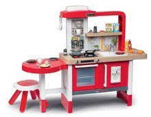 Elektronische Spielküchen - Set Küche erweitbar mit fließendem Wasser Tefal Evolutive Grand Chef Smoby und ein Reinigungswagen mit einem Eimer und einem Waffeleisen mit Geräten und Waffeln_3