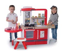 Elektronische Spielküchen - Set Küche erweitbar mit fließendem Wasser Tefal Evolutive Grand Chef Smoby und ein Reinigungswagen mit einem Eimer und einem Waffeleisen mit Geräten und Waffeln_4