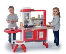 Kuchynky pre deti sety - Set kuchynka rastúca s tečúcou vodou Tefal Evolutive Grand Chef Smoby a traktor Claas Farmer na šliapanie s prívesom a tabuľou_1