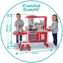 Kuchynky pre deti sety - Set kuchynka rastúca s tečúcou vodou Tefal Evolutive Grand Chef Smoby a traktor Claas Farmer na šliapanie s prívesom a tabuľou_5