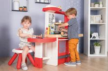 Elektronische Spielküchen - Set Küche erweitbar mit fließendem Wasser Tefal Evolutive Grand Chef Smoby und ein Reinigungswagen mit einem Eimer und einem Waffeleisen mit Geräten und Waffeln_15