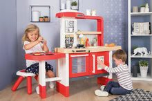 Elektronische Spielküchen - Set Küche erweitbar mit fließendem Wasser Tefal Evolutive Grand Chef Smoby und ein Reinigungswagen mit einem Eimer und einem Waffeleisen mit Geräten und Waffeln_31