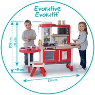 Elektronické kuchyňky - Kuchyňka rostoucí s tekoucí vodou a mikrovlnkou Tefal Evolutive Gourment Smoby se židlí a stolečkem_6