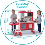 Elektronické kuchyňky - Kuchyňka rostoucí s tekoucí vodou a mikrovlnkou Tefal Evolutive Gourment Smoby se židlí a stolečkem_2