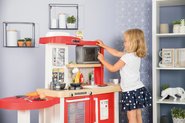 Elektronické kuchyňky - Kuchyňka rostoucí s tekoucí vodou a mikrovlnkou Tefal Evolutive Gourment Smoby se židlí a stolečkem_9