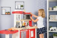 Elektronische Spielküchen - Wachsende Küche mit fließendem Wasser und Microwelle Tefal Evolutive Gourment Smoby rot mit zauberhaftem Sprudeln Stuhl und 43 Zubehörteilen_8