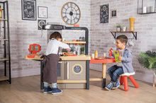 Kuchyňky pro děti sety - Set restaurace s elektronickou kuchyňkou Chef Corner Restaurant Smoby a lavice na psaní a kreslení skládací s magnetickou tabulí_86
