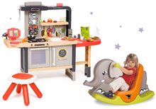 Kuhinje za otroke kompleti - Komplet restavracija z elektronsko kuhinjo Chef Corner Restaurant Smoby z gugalnico slon z gibljivimi ušeski_88