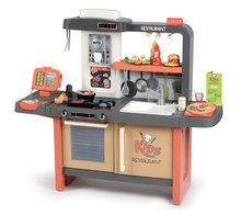 Bucătărie pentru copii seturi - Set restaurant cu bucătărie electronică Kids Restaurant și masă de călcat Smoby cu fier de călcat și cărucior de curățenie cu aspirator cu sunete_2