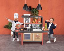 Kuchyňky pro děti sety - Set restaurace s elektronickou kuchyňkou Kids Restaurant a hluboký kočárek Smoby s textilem pro panenku_6