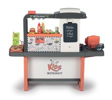 Elektronické kuchynky - Reštaurácia s elektronickou kuchynkou Kids Restaurant Smoby s funkčnou pokladňou s kávovarom a jedálenským pultom 101 cm výška_0
