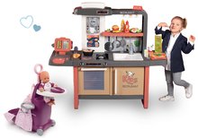 Kuchyňky pro děti sety - Set restaurace s elektronickou kuchyňkou Kids Restaurant a přebalovací kufřík Smoby s postýlkou a židlí Baby Nurse_26