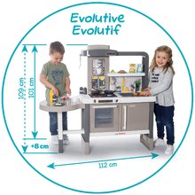 Elektronikus játékkonyhák - Játékkonyha elektronikus magassága állítható Tefal Evolutive Kitchen Smoby bugyogó vízzel és működő készülékekkel 40 kiegészítő 101 cm magas/51 cm pult_8