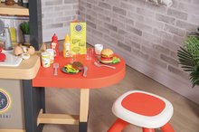 Elektronické kuchyňky - Kuchyňka s restaurací elektronická Burger Chef Corner Smoby s tekoucí vodou a funkční spotřebiče s potravinami 70 doplňků 101 cm výška/51 cm pult_1