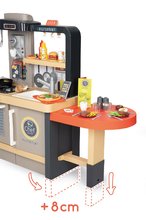 Elektronické kuchyňky - Kuchyňka s restaurací elektronická Burger Chef Corner Smoby s tekoucí vodou a funkční spotřebiče s potravinami 70 doplňků 101 cm výška/51 cm pult_12
