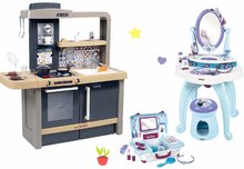 Spielküchensets - Elektronische Küche mit einstellbarer Höhe Tefal Evolutive und Kosmetiktisch Frozen Smoby mit dem Koffer_22