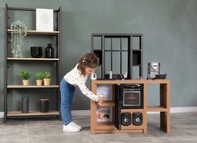 Egyszerű játékkonyhák - Modern játékkonyha Loft Industrial Kitchen Smoby kávéfőzővel működő készülékekkel és 32 kiegészítővel 50 cm munkafelület_6