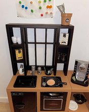 Egyszerű játékkonyhák - Modern játékkonyha Loft Industrial Kitchen Smoby kávéfőzővel működő készülékekkel és 32 kiegészítővel 50 cm munkafelület_13