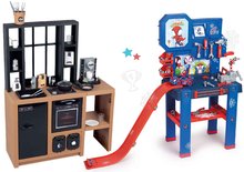 Játékkonyha szettek - Szett modern játékkonyha Loft Industrial és barkácsműhely Smoby csúszdával és figurás kisautóval_36