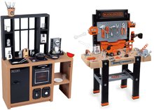 Bucătărie pentru copii seturi - Set bucătărie modernă Loft Industrial și atelier de lucru electronic Bricolo Smoby electronic cu mașină de găurit mecanică_25