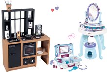 Bucătărie pentru copii seturi - Set bucătărie modernă Loft Industrial Kitchen Smoby și măsuță cosmetică Frozen cu valiză și oglindă_34