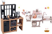 Kuchyňky pro děti sety - Set kuchynka moderná Loft Industrial Kitchen Smoby a domček pre bábiku trojkrídlový s nočnou lampičkou SM312600-27_37