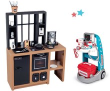 Bucătărie pentru copii seturi - Set bucătărie modernă Loft Industrial și cărucior medical Smoby electronic cu sunete și lumini_25