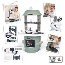 Bucătării simple de jucărie - Bucătărie cu sunet mecanic Nova Kitchen Smoby într-un design minimalist cu 13 accesorii, înălțime 78 cm_1