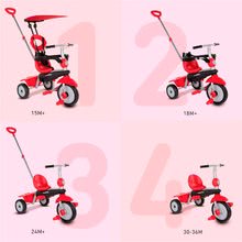 Tricikli od 10. meseca - Tricikel Zoom Red 4in1 smaTrike Touch Steering rdeč z gumiranimi kolesi in blažilcem tresljajev od 10 mes_1
